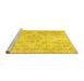 Sideview of Machine Washable Abstract Yellow Contemporary Rug, wshcon1016yw