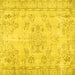 Square Abstract Yellow Contemporary Rug, con1016yw