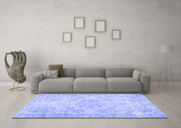 Machine Washable Abstract Blue Contemporary Rug, wshcon1016blu