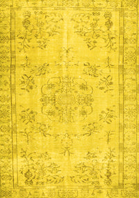 Abstract Yellow Contemporary Rug, con1016yw