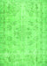 Serging Thickness of Machine Washable Abstract Green Contemporary Area Rugs, wshcon1016grn