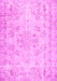 Machine Washable Abstract Pink Contemporary Rug, wshcon1016pnk