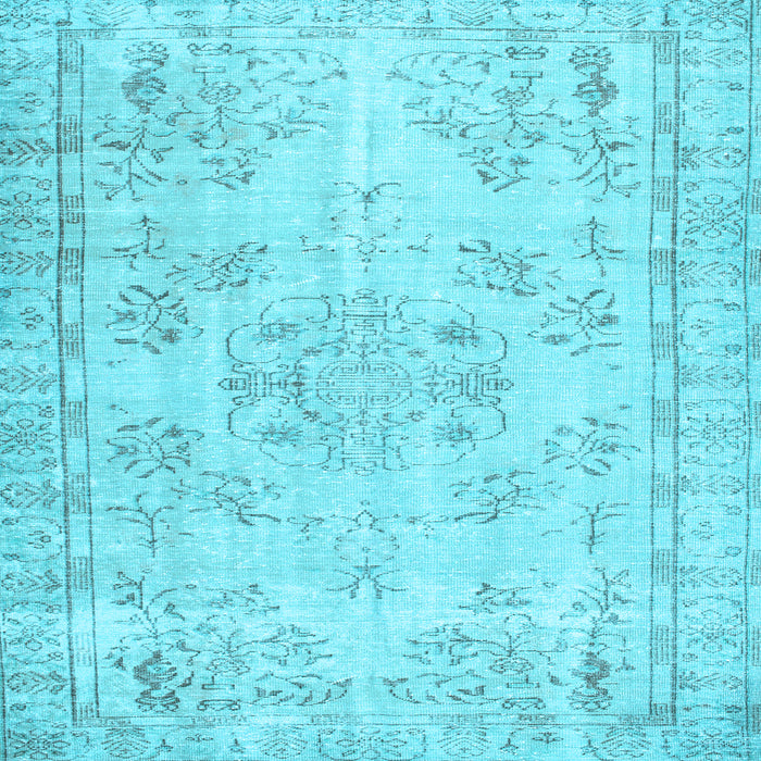 Square Abstract Light Blue Contemporary Rug, con1016lblu