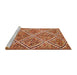 Serging Thickness of Machine Washable Contemporary Sand Brown Rug, wshcon1017