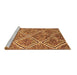 Sideview of Machine Washable Abstract Brown Contemporary Rug, wshcon1017brn