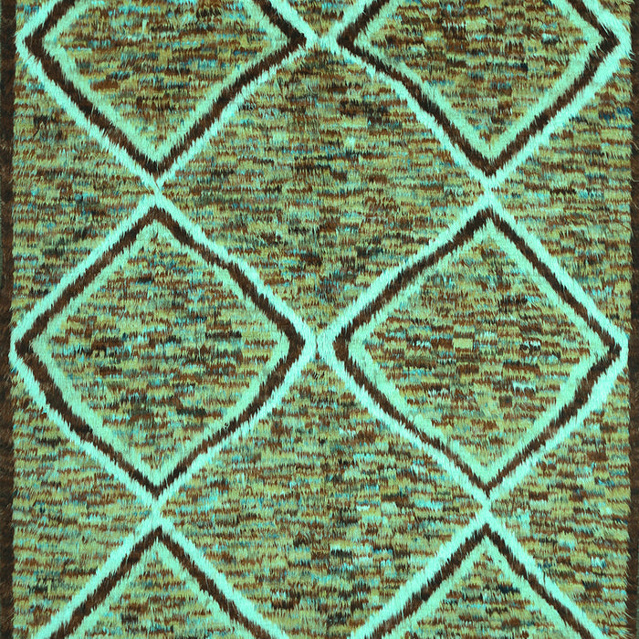 Abstract Turquoise Contemporary Rug, con1017turq