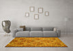 Machine Washable Abstract Yellow Contemporary Rug in a Living Room, wshcon1017yw