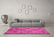 Machine Washable Abstract Pink Contemporary Rug in a Living Room, wshcon1017pnk