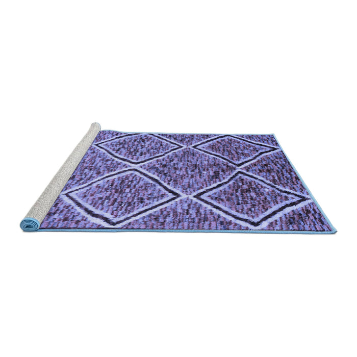 Sideview of Machine Washable Abstract Blue Contemporary Rug, wshcon1017blu