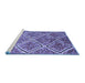 Sideview of Machine Washable Abstract Blue Contemporary Rug, wshcon1017blu
