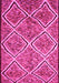 Machine Washable Abstract Pink Contemporary Rug, wshcon1017pnk