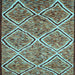 Square Machine Washable Abstract Light Blue Contemporary Rug, wshcon1017lblu