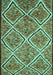 Machine Washable Abstract Turquoise Contemporary Area Rugs, wshcon1017turq