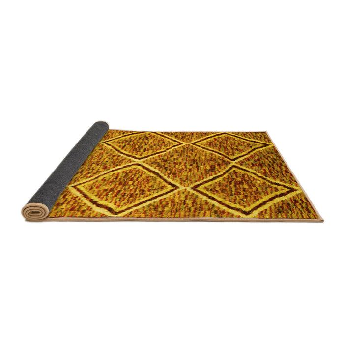 Sideview of Abstract Yellow Contemporary Rug, con1017yw