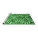 Sideview of Machine Washable Abstract Emerald Green Contemporary Area Rugs, wshcon1017emgrn