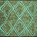 Square Machine Washable Abstract Turquoise Contemporary Area Rugs, wshcon1017turq