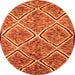 Square Abstract Orange Contemporary Rug, con1017org