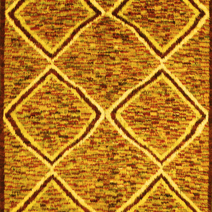 Abstract Yellow Contemporary Rug, con1017yw