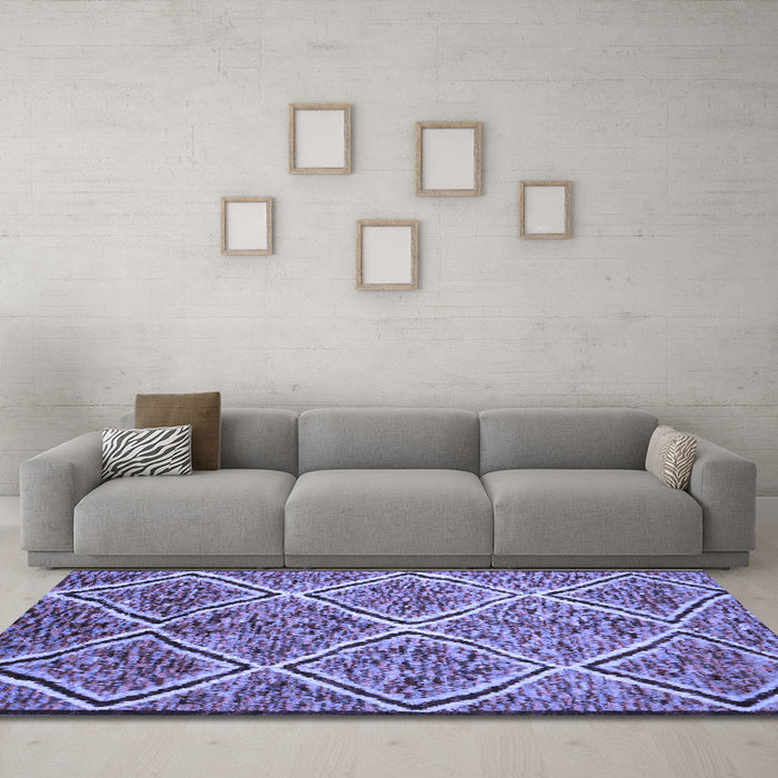 Machine Washable Abstract Blue Contemporary Rug in a Living Room, wshcon1017blu