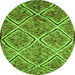 Square Abstract Green Contemporary Rug, con1017grn