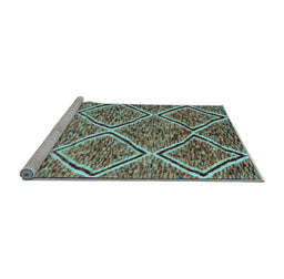 Sideview of Machine Washable Abstract Light Blue Contemporary Rug, wshcon1017lblu
