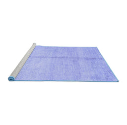 Sideview of Machine Washable Abstract Blue Contemporary Rug, wshcon1018blu