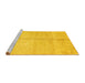 Sideview of Machine Washable Abstract Yellow Contemporary Rug, wshcon1018yw