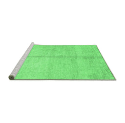 Sideview of Machine Washable Abstract Emerald Green Contemporary Area Rugs, wshcon1018emgrn