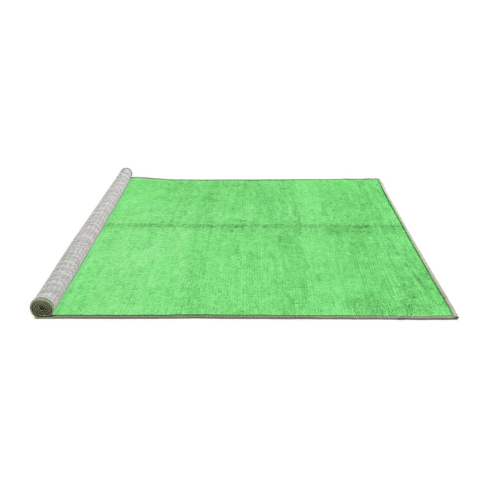 Sideview of Machine Washable Abstract Emerald Green Contemporary Area Rugs, wshcon1018emgrn