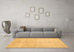 Machine Washable Abstract Brown Contemporary Rug in a Living Room,, wshcon1018brn