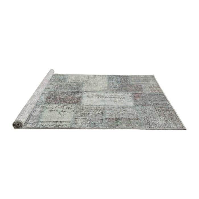 Serging Thickness of Machine Washable Contemporary Gunmetal Gray Rug, wshcon1019