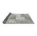 Thickness of Contemporary Gunmetal Gray Patchwork Rug, con1019