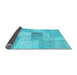 Sideview of Patchwork Light Blue Transitional Rug, con1019lblu