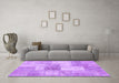 Machine Washable Patchwork Purple Transitional Area Rugs in a Living Room, wshcon1019pur