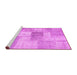 Sideview of Machine Washable Patchwork Pink Transitional Rug, wshcon1019pnk