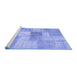 Sideview of Machine Washable Patchwork Blue Transitional Rug, wshcon1019blu