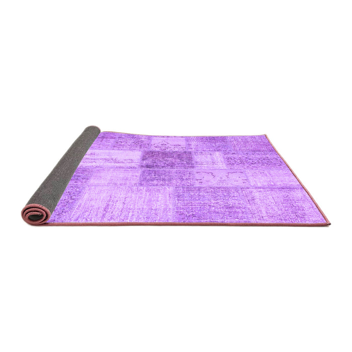 Sideview of Patchwork Purple Transitional Rug, con1019pur