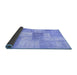 Sideview of Patchwork Blue Transitional Rug, con1019blu