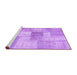 Sideview of Machine Washable Patchwork Purple Transitional Area Rugs, wshcon1019pur