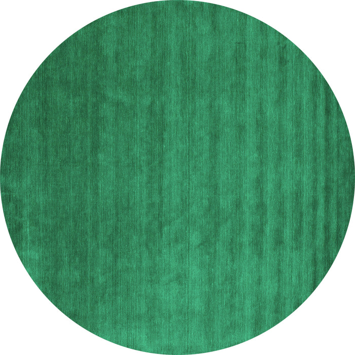 Round Abstract Turquoise Contemporary Rug, con101turq