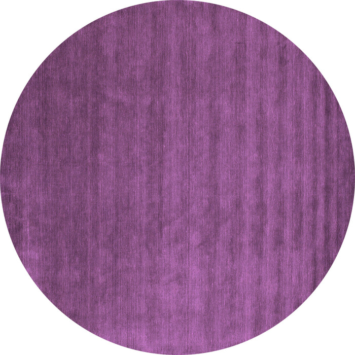 Round Abstract Purple Contemporary Rug, con101pur