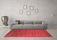 Machine Washable Abstract Red Contemporary Rug, wshcon101red