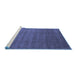 Sideview of Machine Washable Abstract Blue Contemporary Rug, wshcon101blu