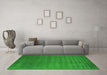 Machine Washable Abstract Green Contemporary Area Rugs in a Living Room,, wshcon101grn
