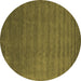 Round Abstract Brown Contemporary Rug, con101brn