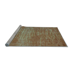 Sideview of Machine Washable Abstract Light Blue Contemporary Rug, wshcon1020lblu