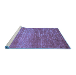 Sideview of Machine Washable Abstract Blue Contemporary Rug, wshcon1020blu