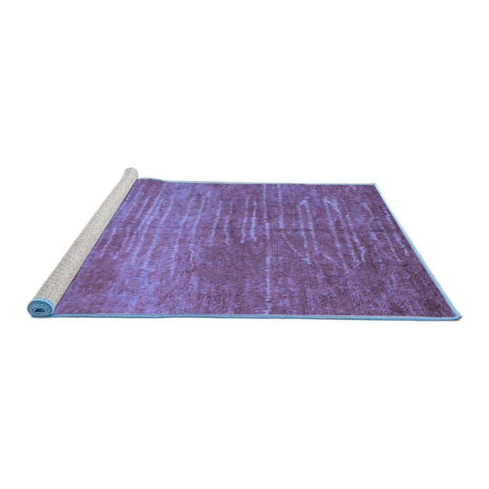 Sideview of Machine Washable Abstract Blue Contemporary Rug, wshcon1020blu