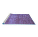 Sideview of Machine Washable Abstract Blue Contemporary Rug, wshcon1020blu