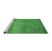 Sideview of Machine Washable Abstract Emerald Green Contemporary Area Rugs, wshcon1020emgrn